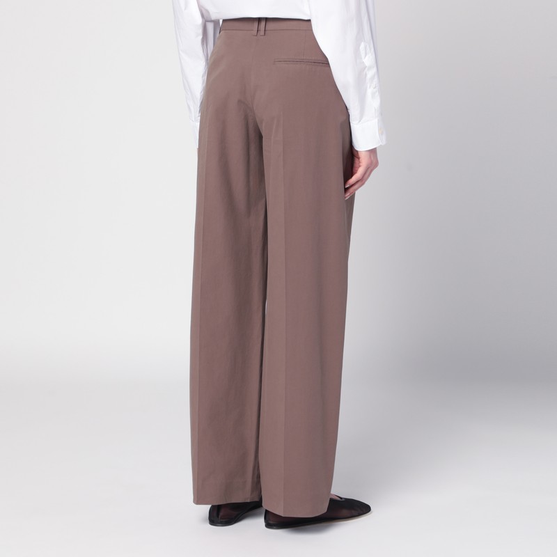 The Row Taupe Cotton Trousers