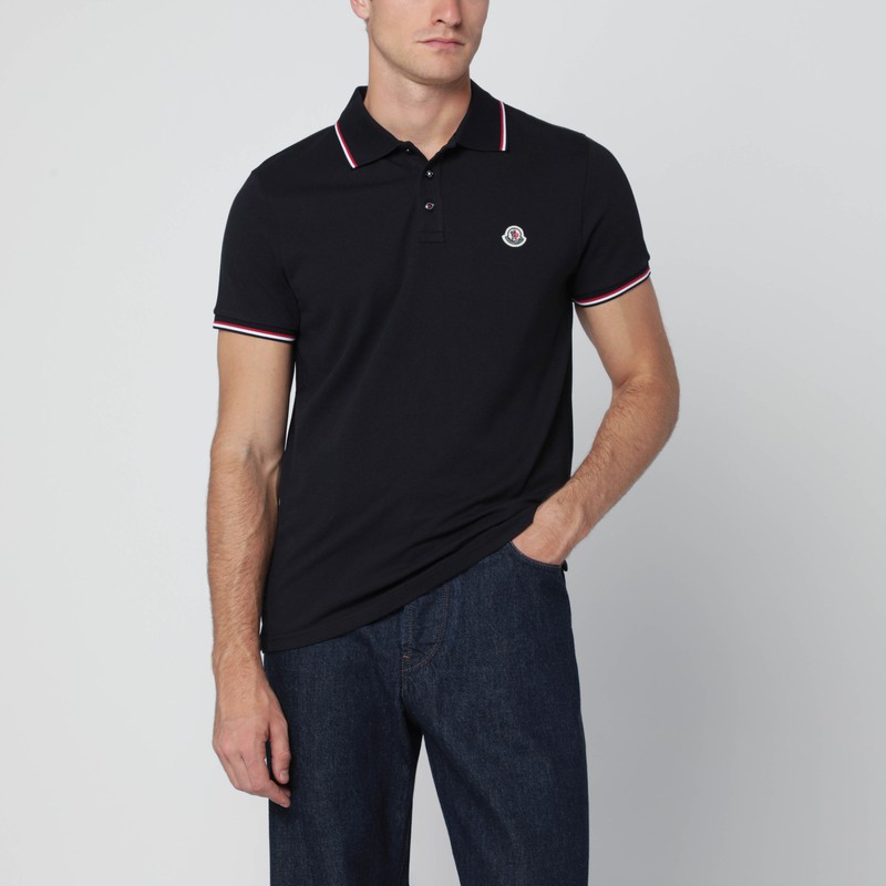 Blue short-sleeve polo shirt
