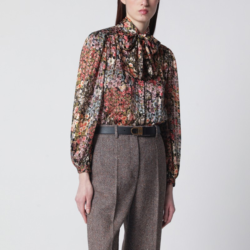 Silk blouse with floral print