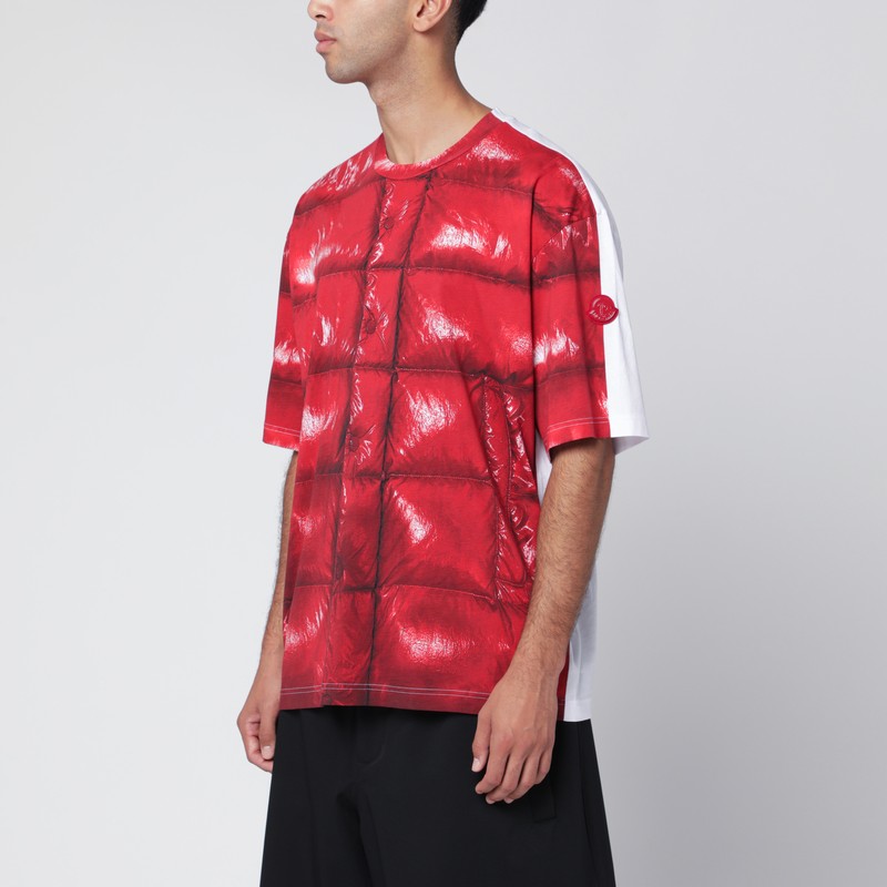 Red cotton T-shirt with digital print