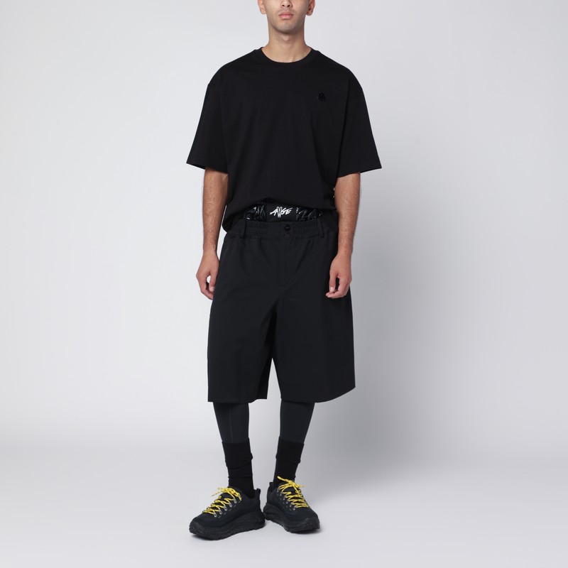 Moncler X A$ap Rocky Black Cotton T-shirt With Logo Patch In Black