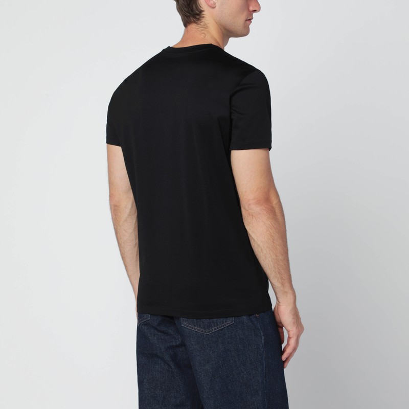 Moncler Crewneck T Shirt Featuring Multiple Patches In Black