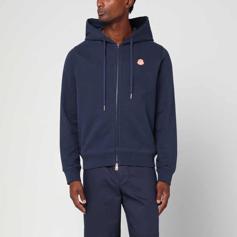 Blue zip-up cotton sweatshirt