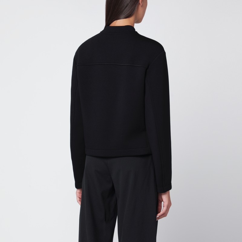 Moncler X Edward Enninful Black Sweatshirt With Asymmetric Hem In Black