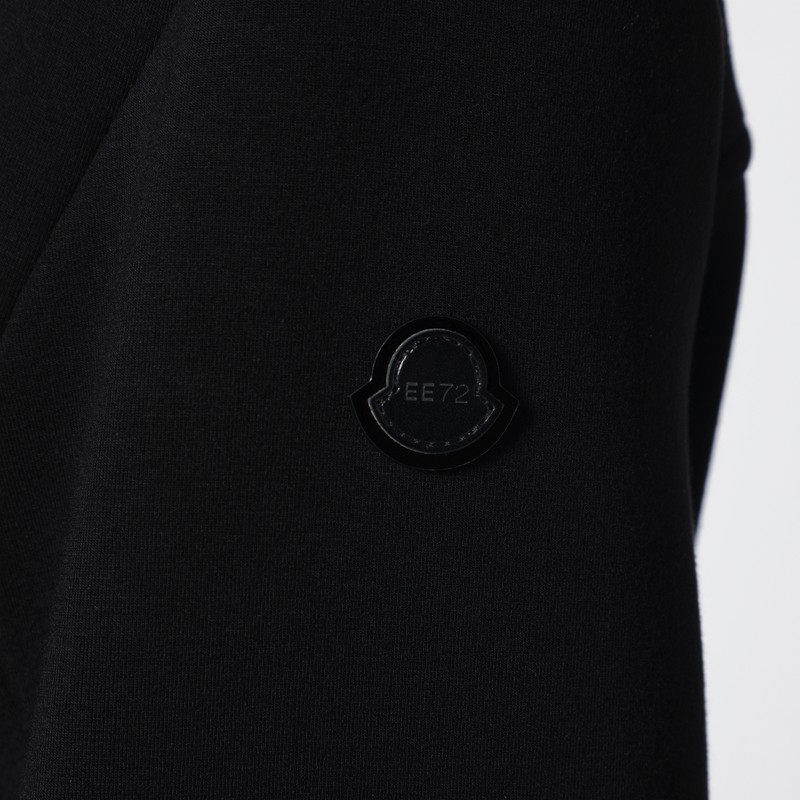 Moncler X Edward Enninful Black Sweatshirt With Asymmetric Hem In Black