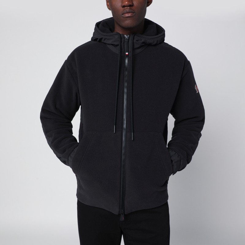 Black Polartec hooded zip sweatshirt