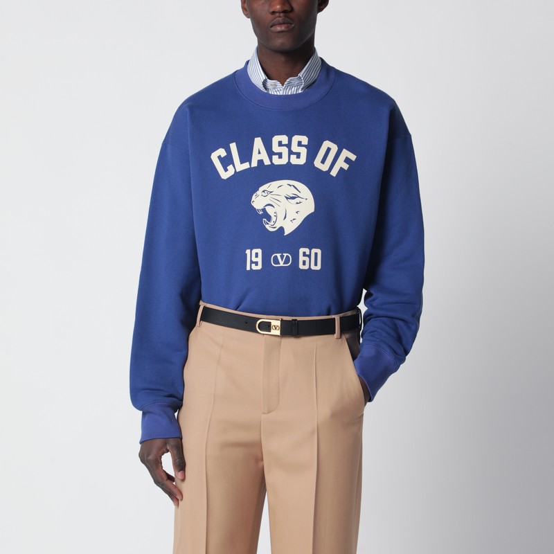 Blue sweatshirt with Panther print