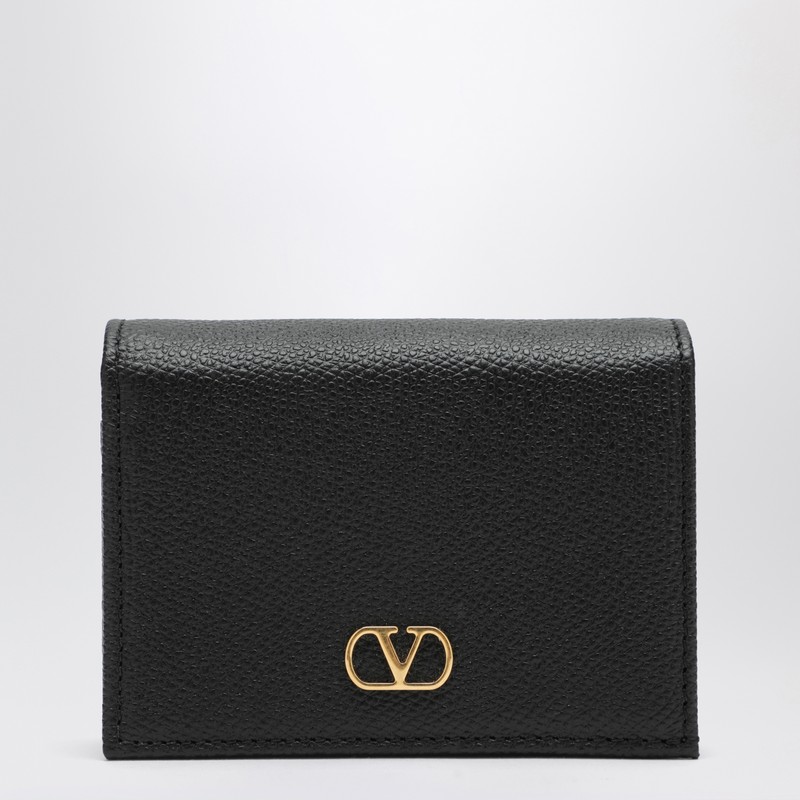 Valentino Garavani Signature Black Leather Vlogo Wallet