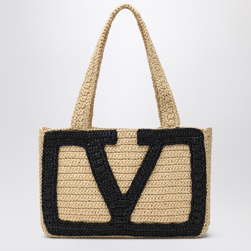 Viva Superstar Crochet medium natural/black bag
