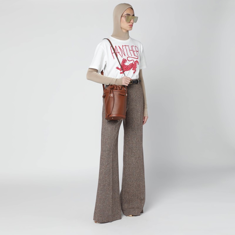 Valentino Vlogo Signature Bucket Bag In Tobacco In Brown