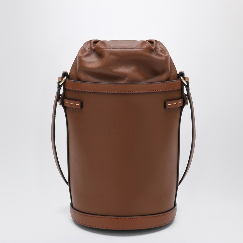 Valentino Vlogo Signature Bucket Bag In Tobacco In Brown
