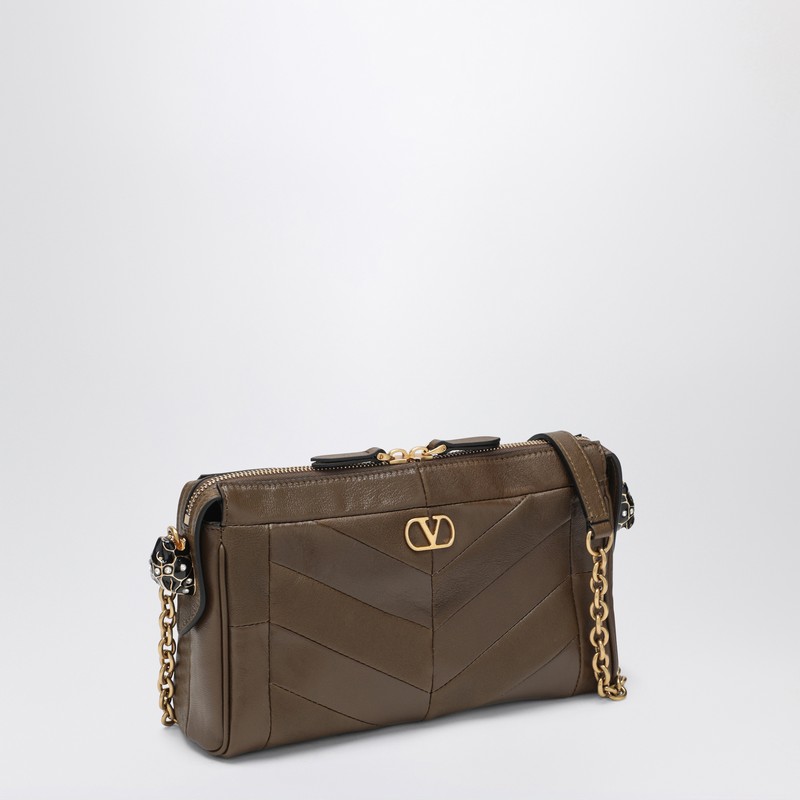 Valentino Small Panthea Shoulder Bag In Tundra In Green