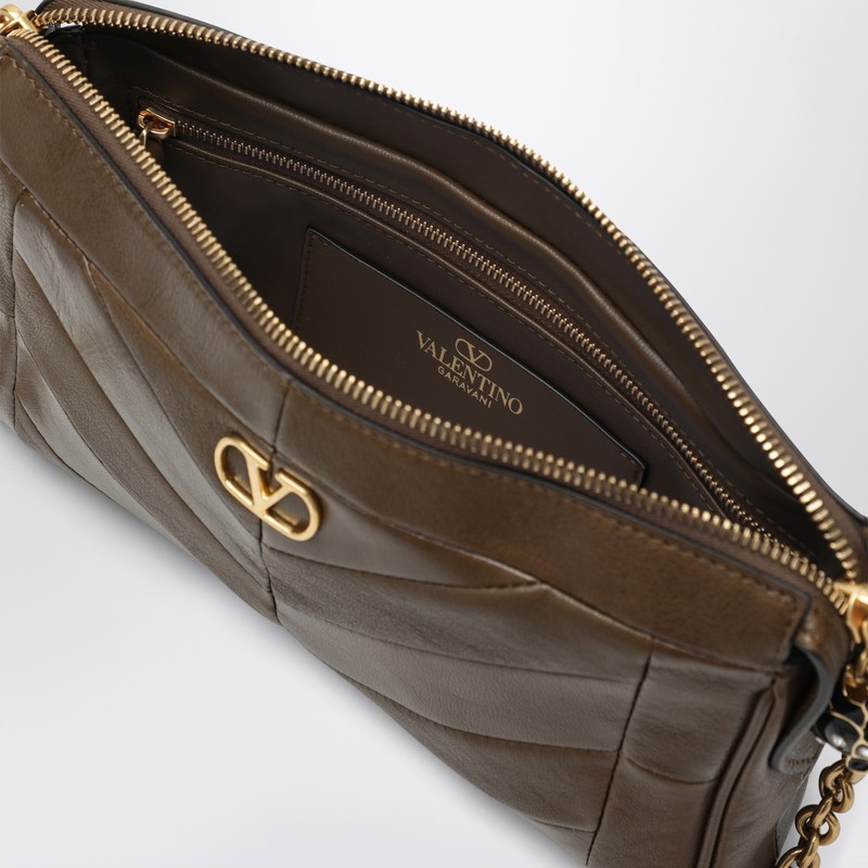 Valentino Small Panthea Shoulder Bag In Tundra In Green