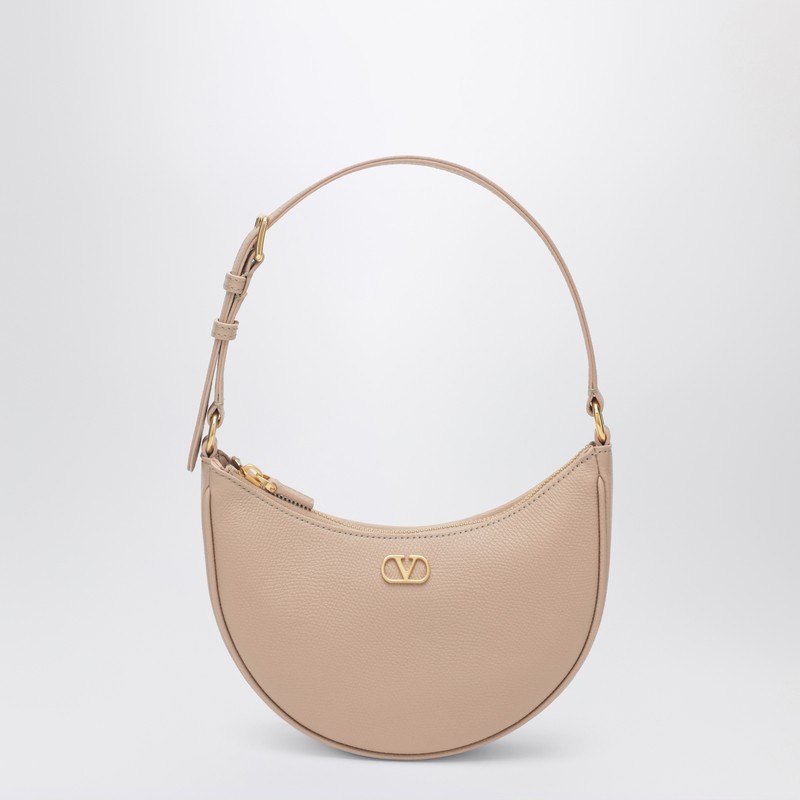 Pink leather Vlogo Signature mini hobo bag