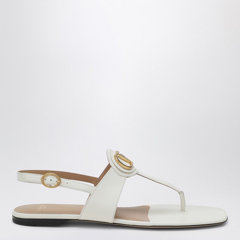 Valentino Garavani Ivory Vlogo Signature Thong Sandals In Multi