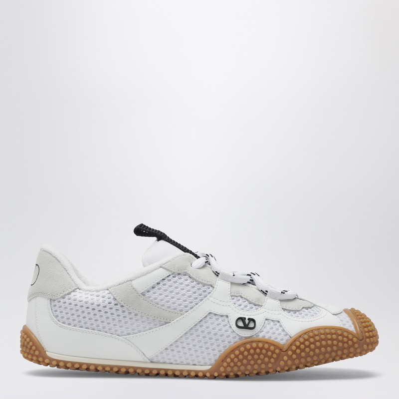Amphibia sneakers in rubberised calfskin and white split leather