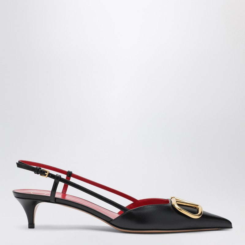 Black Vlogo Signature slingback pumps