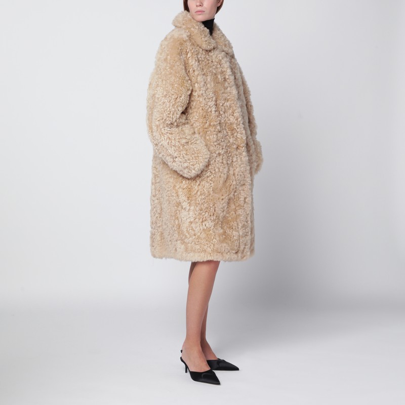 Peach fur with leather lining