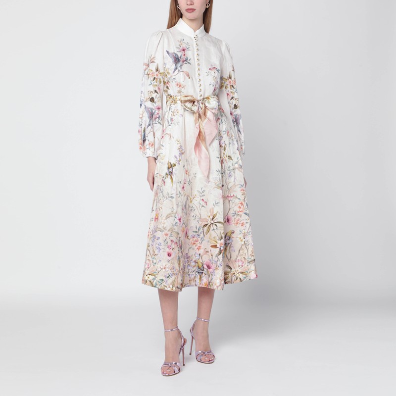 Rebellion cream Aviary midi dress