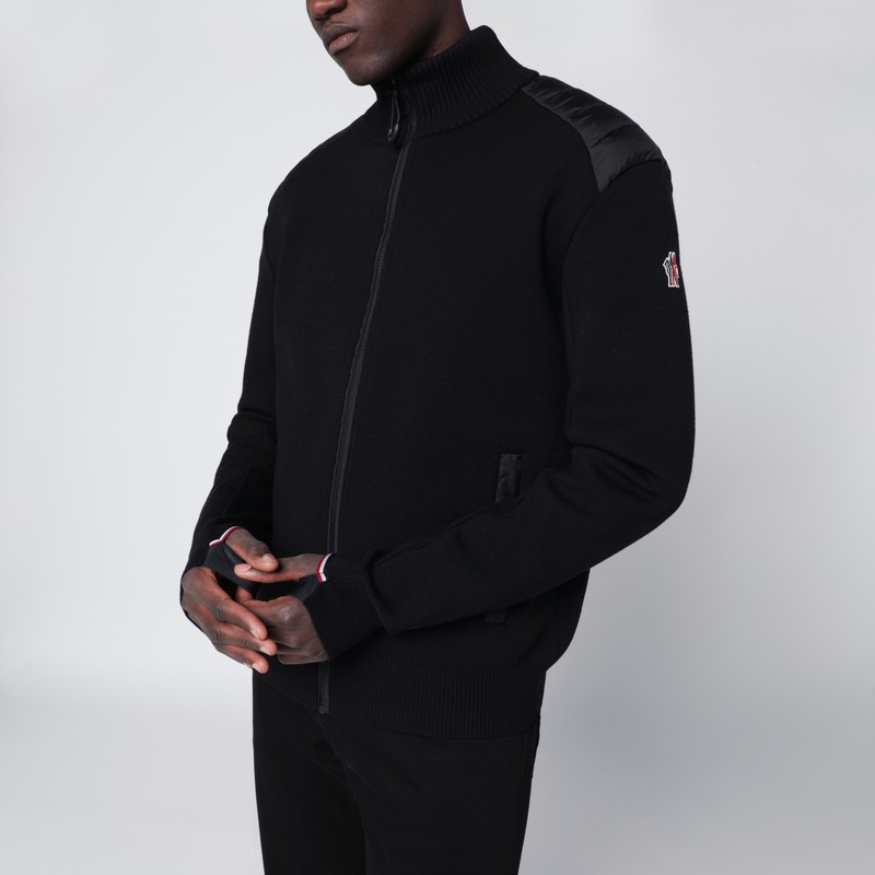 Wool padded cardigan with zip