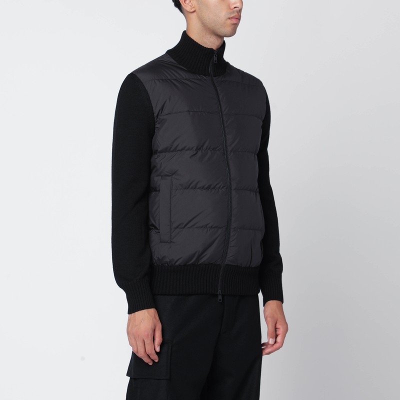 Black padded zip cardigan