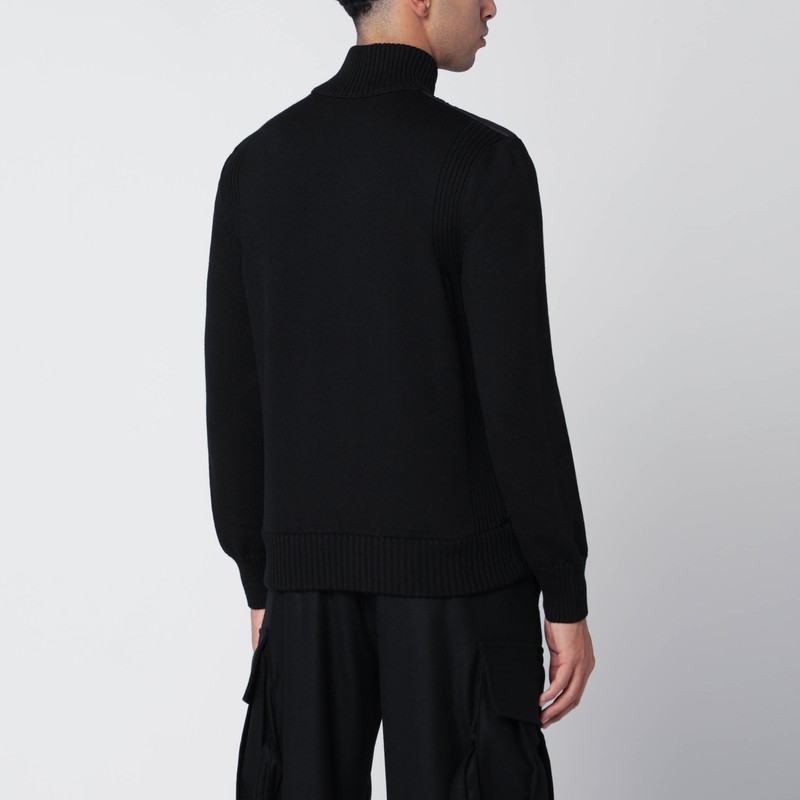 Moncler Black Padded Zip Cardigan In Black