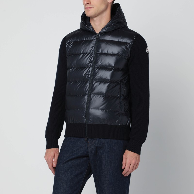 Moncler Blue Padded Zip-up Cardigan In Blue
