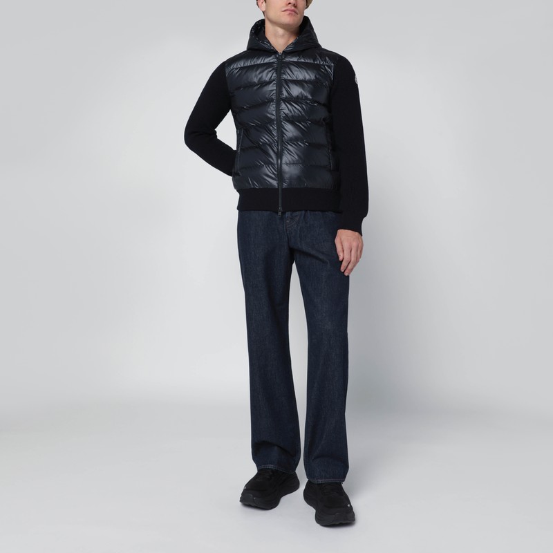 Moncler Blue Padded Zip-up Cardigan In Blue