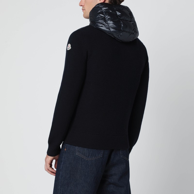 Moncler Blue Padded Zip-up Cardigan In Blue