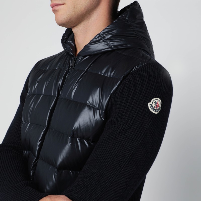 Moncler Blue Padded Zip-up Cardigan In Blue