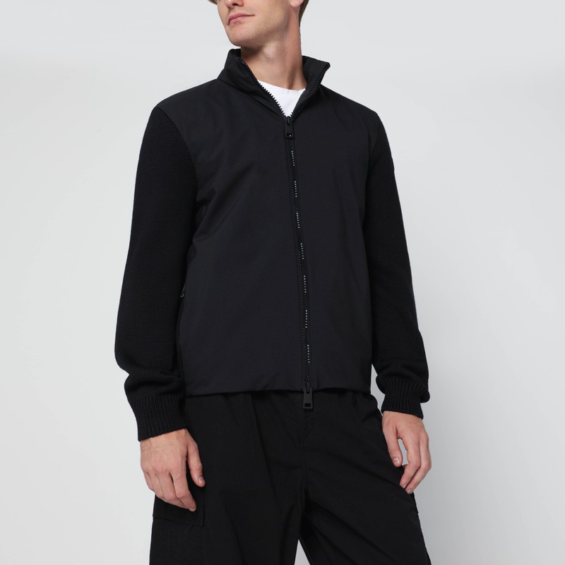 Black jacket with wool sleeves