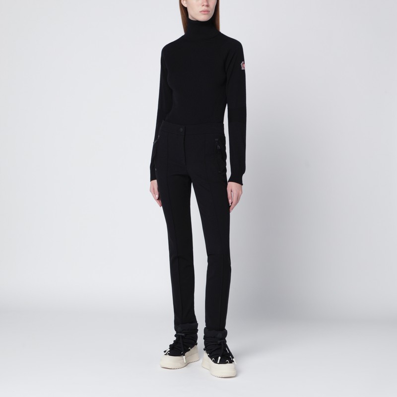 Moncler Black Wool-blend Turtleneck Sweater In Black