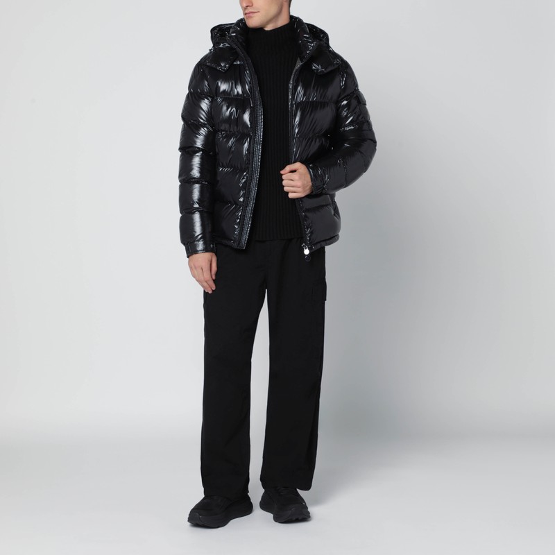 Moncler Black Wool And Cashmere Turtleneck Sweater In Black