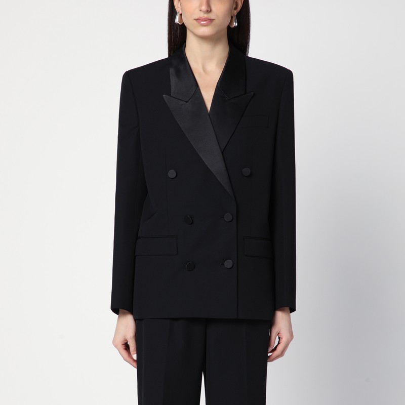 Ross black double-breasted jacket