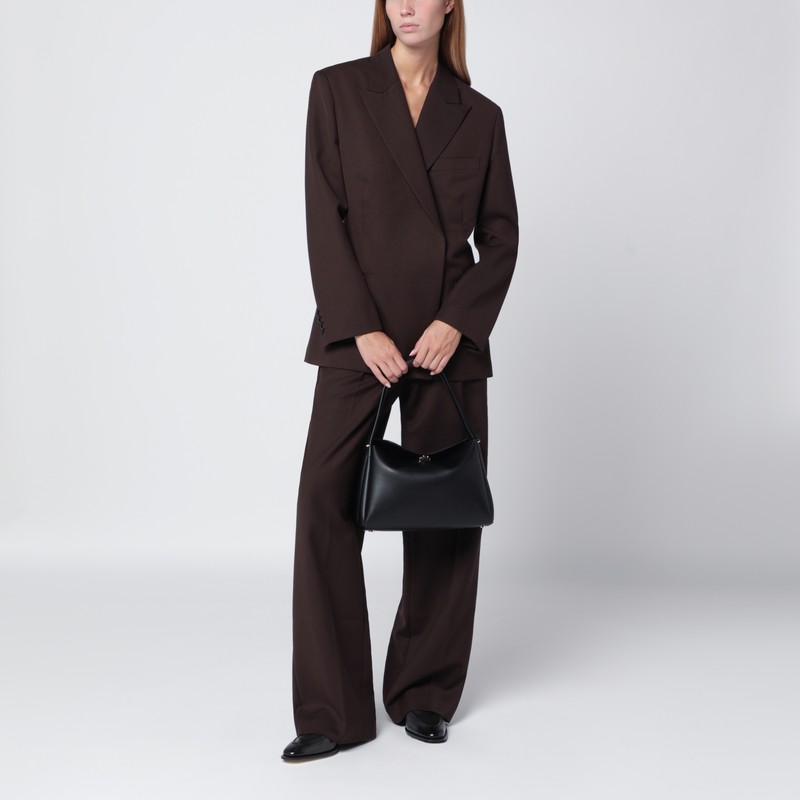 Anine Bing Single-breasted Wool Blend Jacket With Flap Pockets In Brown