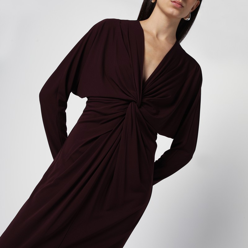 ANINE BING Mathilde dress with burgundy draping - Dresses