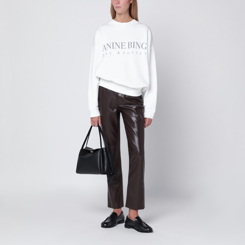 Anine Bing Brown Regenerated Leather Trousers In Brown