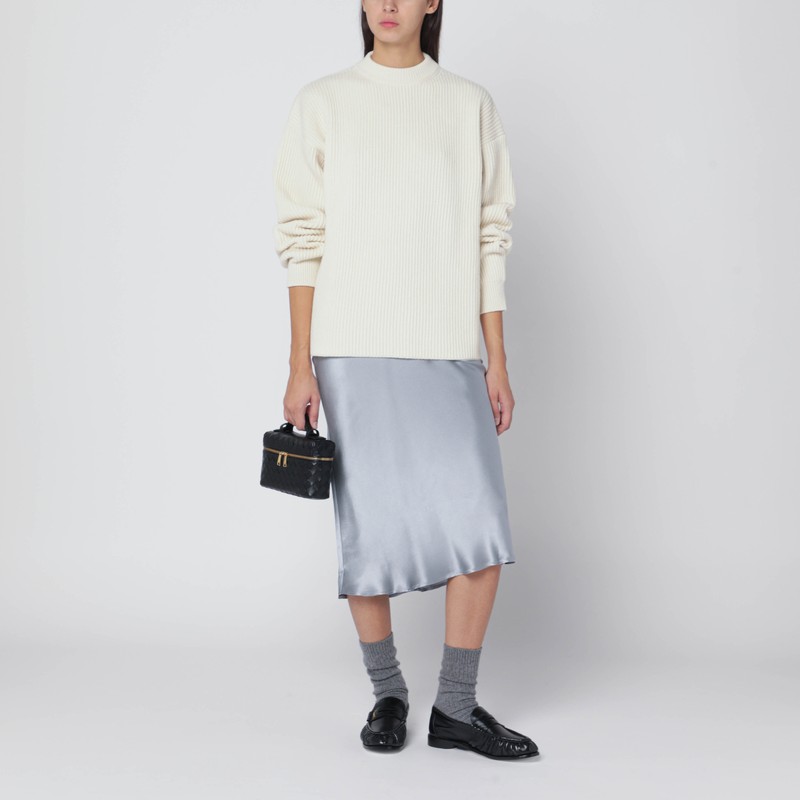 Anine Bing Pastel Blue Silk Midi Skirt In Blue