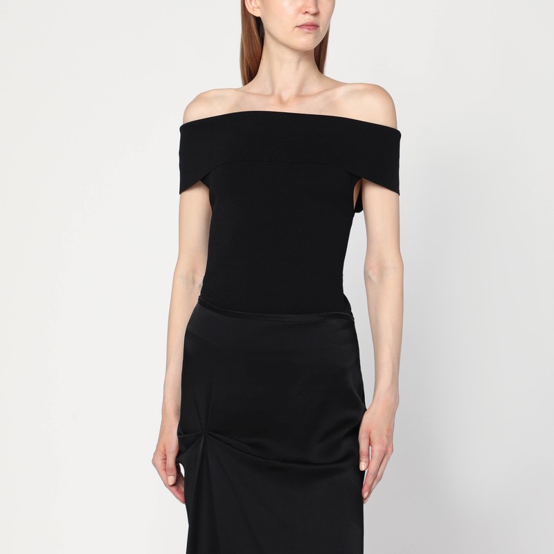 Black viscose-blend top