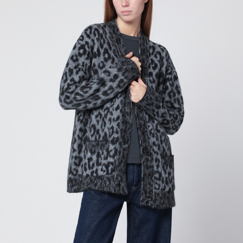 Banks grey leopard-print cardigan