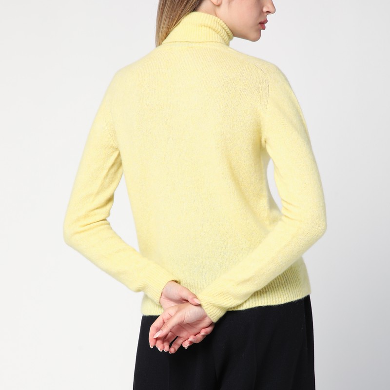 Roberto Collina Cashmere Blend Turtleneck Sweater With Long Sleeves In Yellow