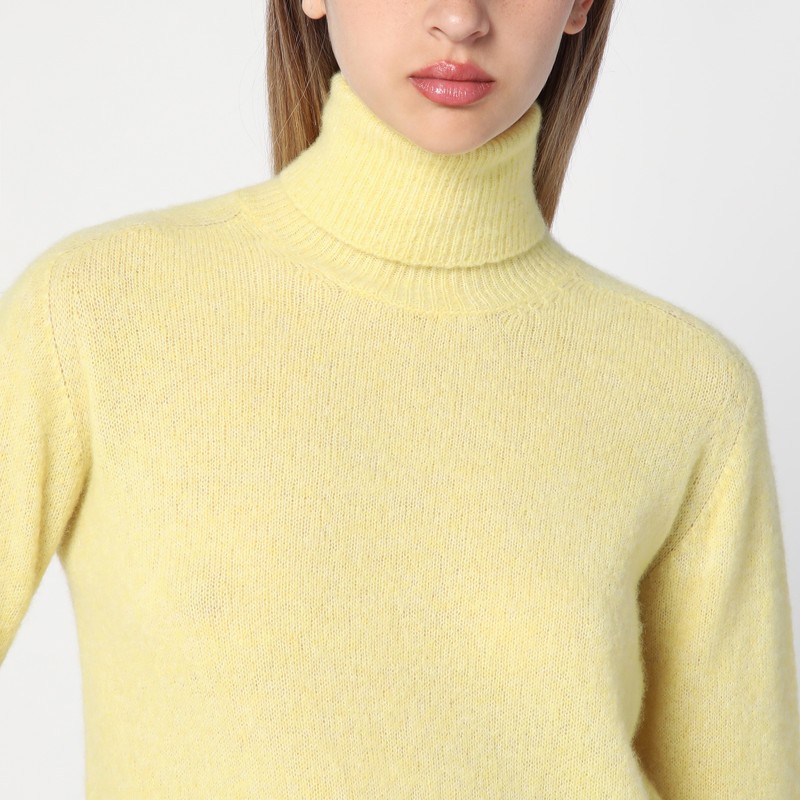 Roberto Collina Cashmere Blend Turtleneck Sweater With Long Sleeves In Yellow