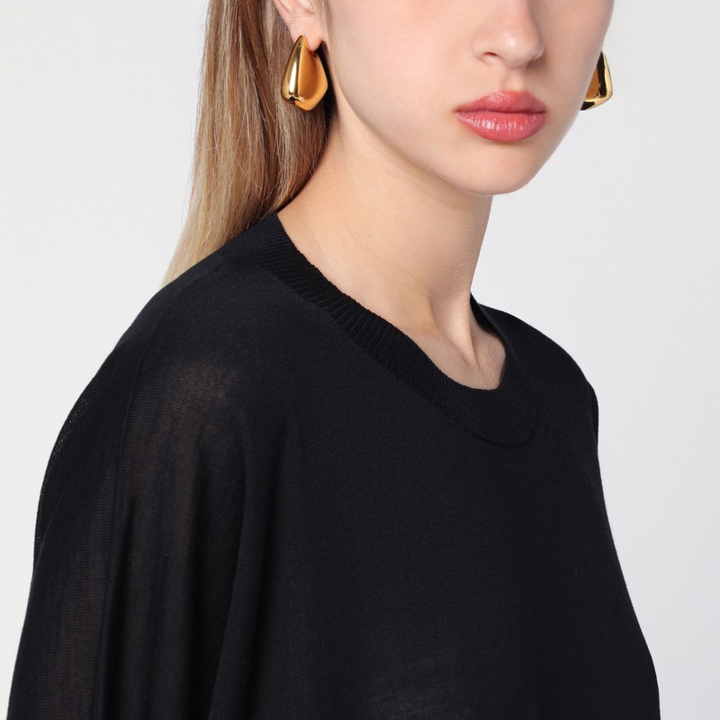 Roberto Collina Relaxed Crewneck Wool Sweater In Black