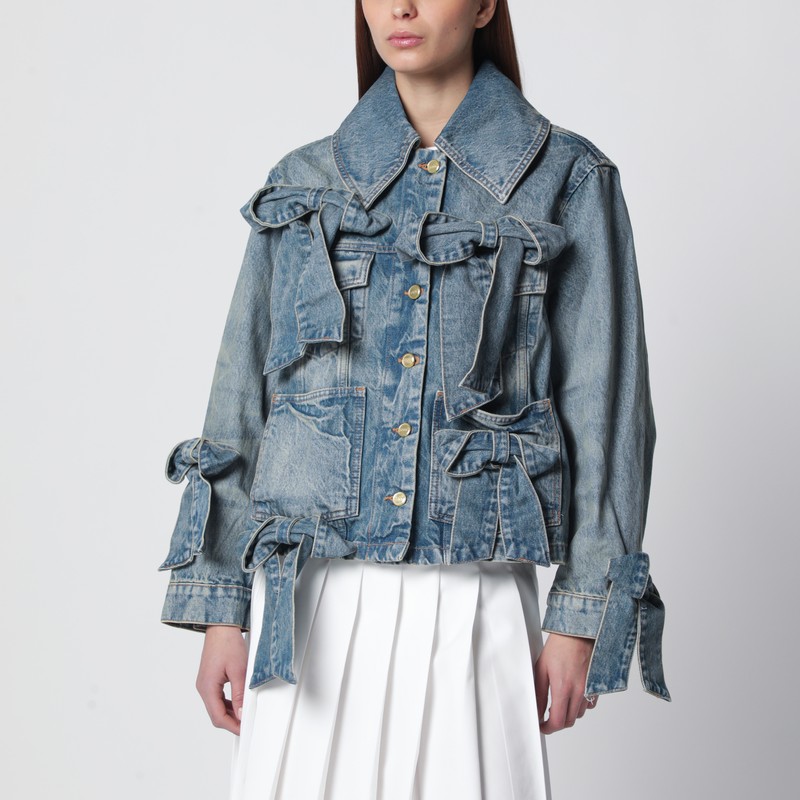 Denim jacket with bows