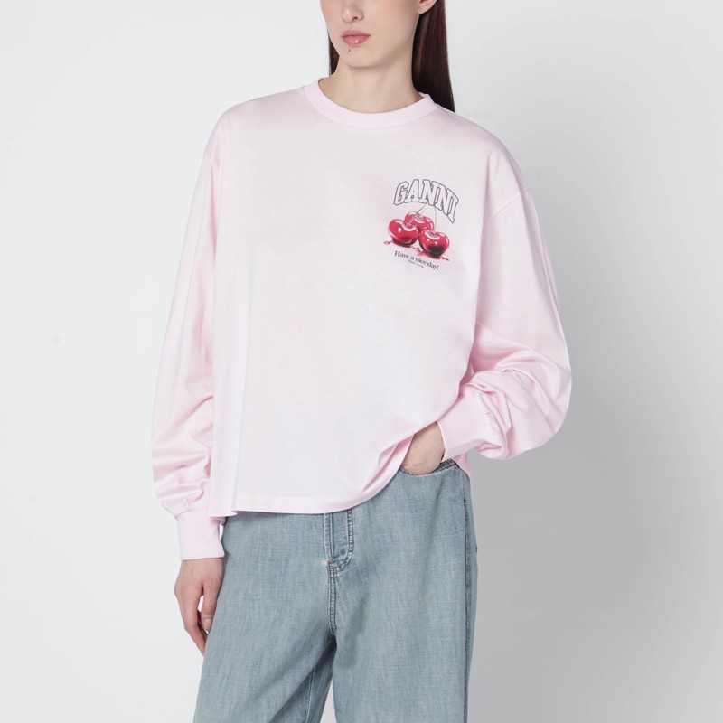 Light pink top with logo print