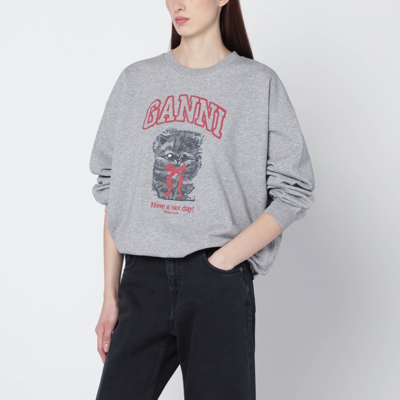Grey Kitty sweatshirt with logo print