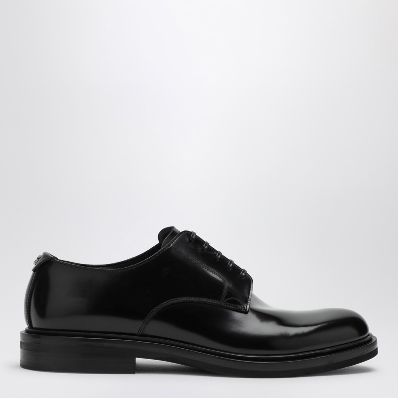 Derby in black brushed calfskin