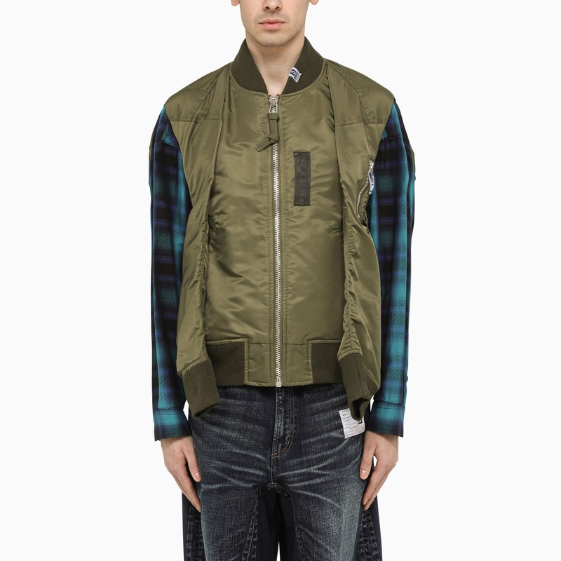Hollowed-Out khaki bomber jacket