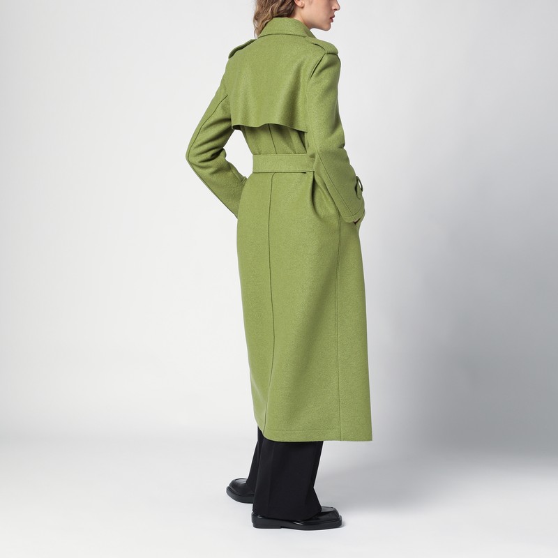 ジャケット Harris Wharf London Green wool coat with belt Harris Wharf London Green Wool Coat With Belt | ModeSens