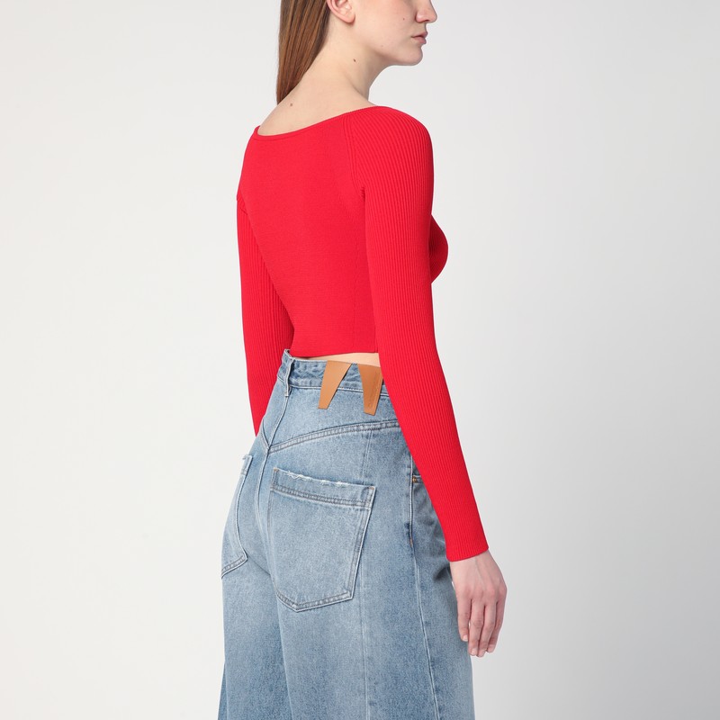 Diesel Red Top Cropped M-vera-ls In Red